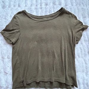 see through green short sleeve loose shirt